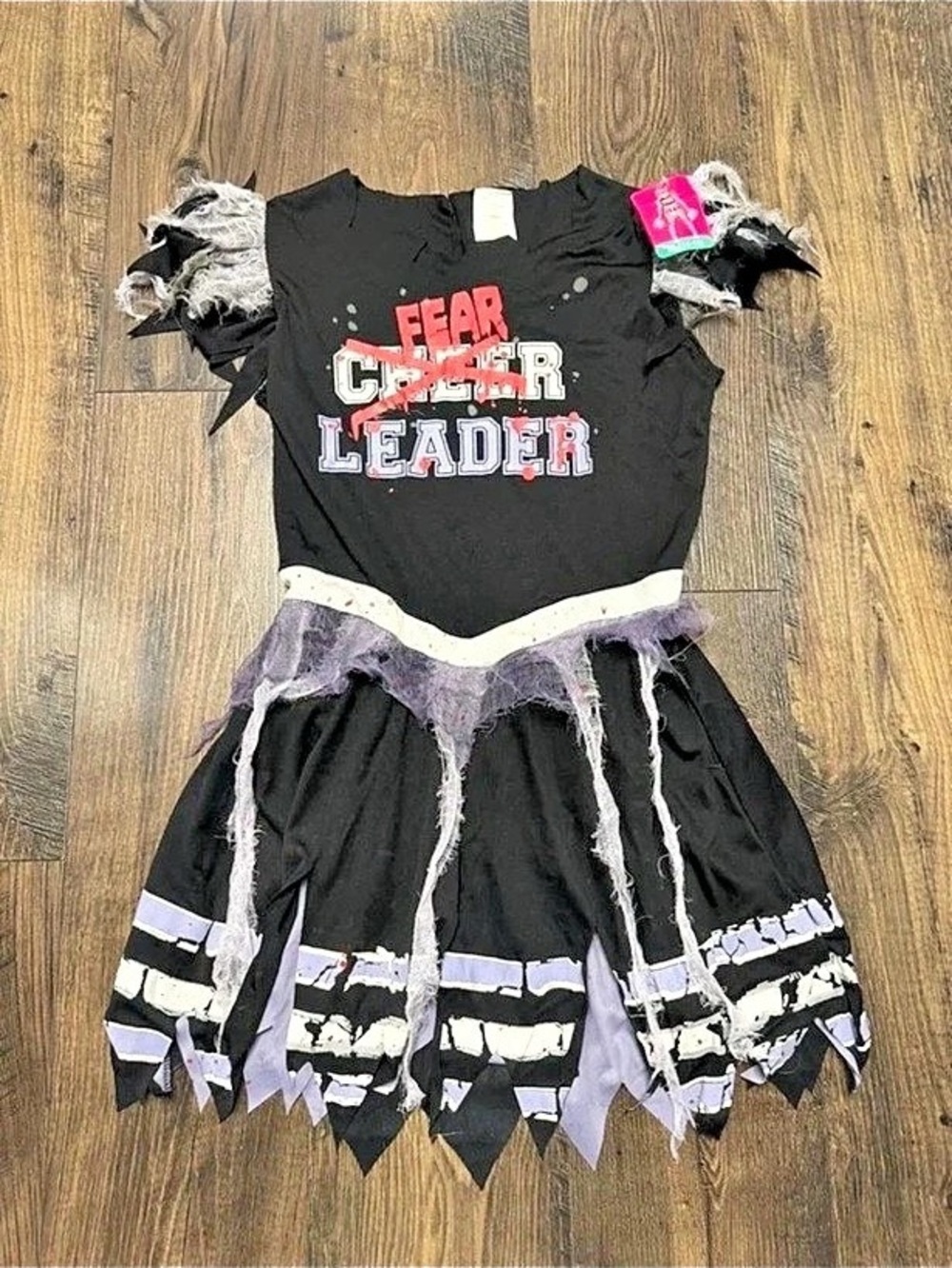Girls Zombie Cheerleader Halloween Costume XL 14-16 NWT Dress Only